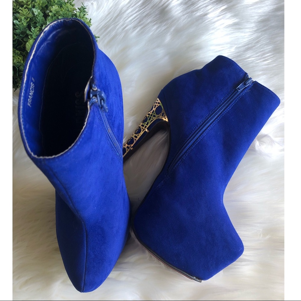 🆕 Royal Blue Platform Stiletto Booties - Picture 2 of 7
